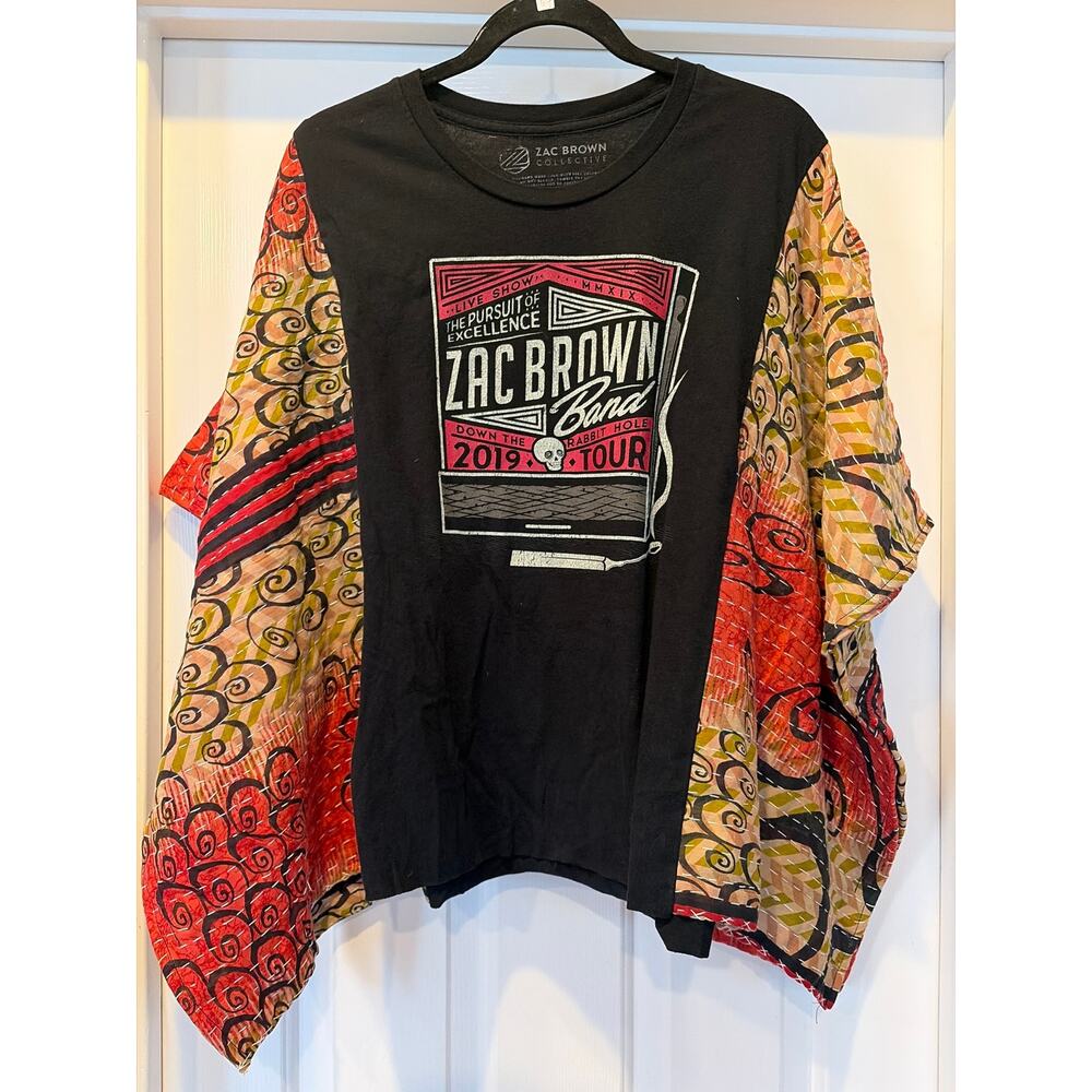 Zac Brown Upcycled Kantha Tunic Top Shirt OS Handmade Boho